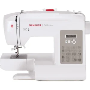 6180 Portable Sewing Machine with Easy Threading and Free Arm, White/Gray