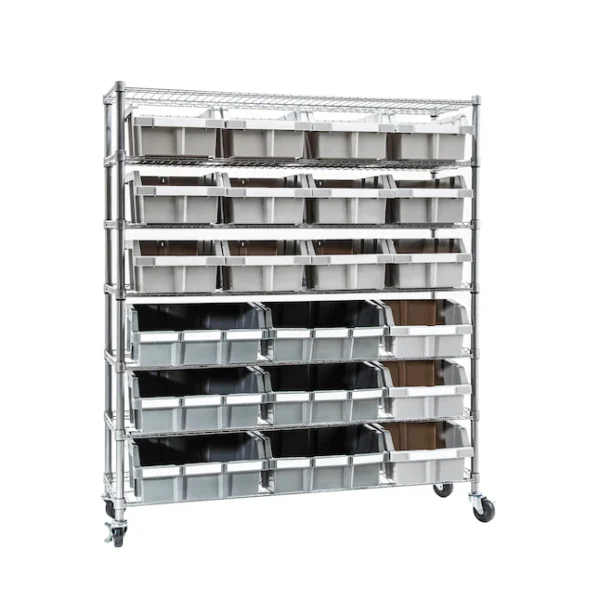 Seville Classics WEB67848-in W x 14-in D x 52.5-in H 7-Tier Extra-Large NSF 21-Bin Rack
