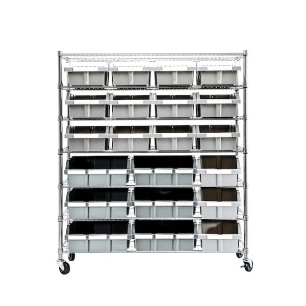 Seville Classics WEB67848-in W x 14-in D x 52.5-in H 7-Tier Extra-Large NSF 21-Bin Rack - Image 10