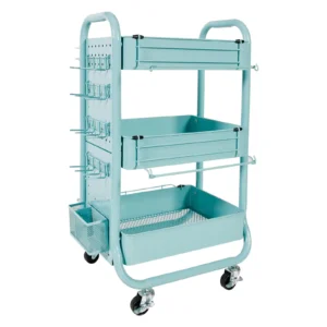 Simply Tidy Gramercy Rolling Cart   Teal