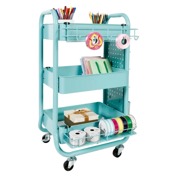 Simply Tidy Gramercy Rolling Cart   Teal - Image 3