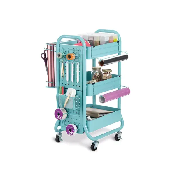 Simply Tidy Gramercy Rolling Cart   Teal - Image 4