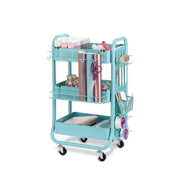Simply Tidy Gramercy Rolling Cart   Teal - Image 5