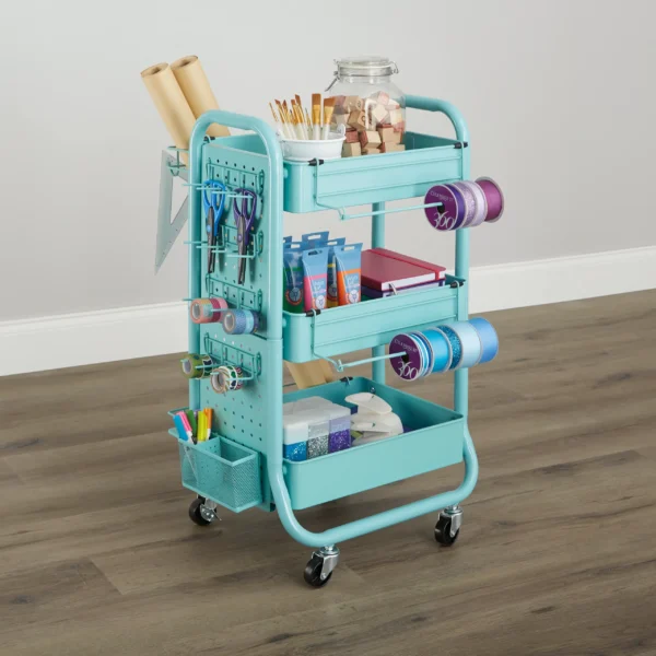 Simply Tidy Gramercy Rolling Cart   Teal - Image 8