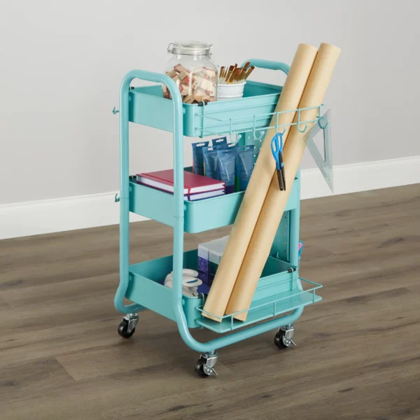 Simply Tidy Gramercy Rolling Cart   Teal - Image 9