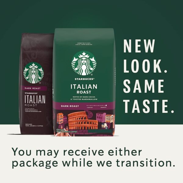 Starbucks Dark Roast Ground Coffee, Italian Roast, 100% Arabica, 6 bags (12 oz.) - Image 2