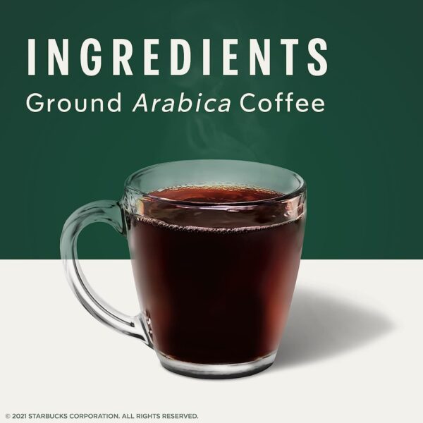 Starbucks Dark Roast Ground Coffee, Italian Roast, 100% Arabica, 6 bags (12 oz.) - Image 6