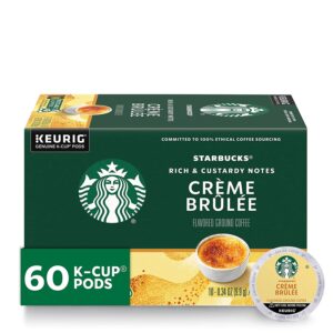 Starbucks Flavored K-Cup Coffee Pods, Cr??me Brl??e for Keurig Brewers, 6 boxes (60 pods total)