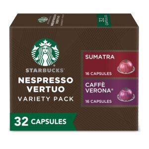 Starbucks by Nespresso Dark Roast Variety Pack Coffee (32-count single serve capsules, compatible with Nespresso Vertuo Line System)