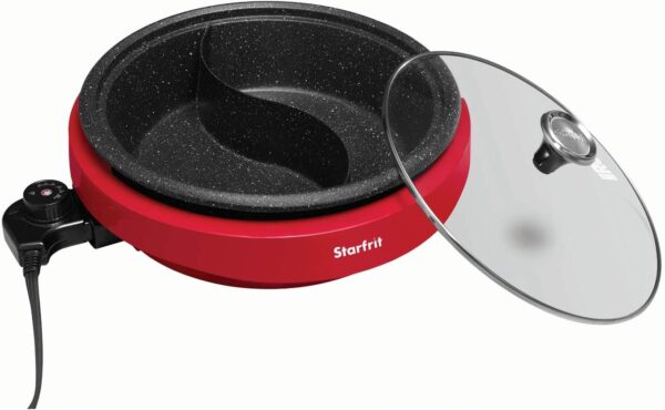 Dual-Sided 3.2-Quart Hot Pot Electric Food Makers, normal, Red