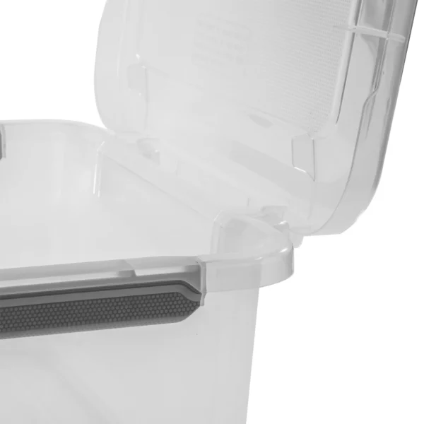 30 Qt. HingeLID Storage Box Plastic, Flat Gray, Set of 6 - Image 14