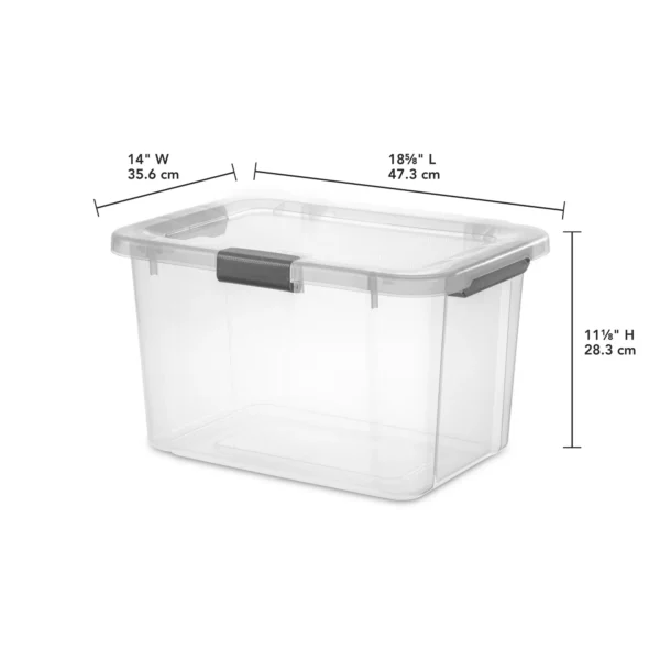 30 Qt. HingeLID Storage Box Plastic, Flat Gray, Set of 6 - Image 3