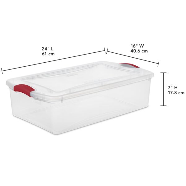 32 Qt. Latch Box Plastic, Infra Red, Set of 6 - Image 6