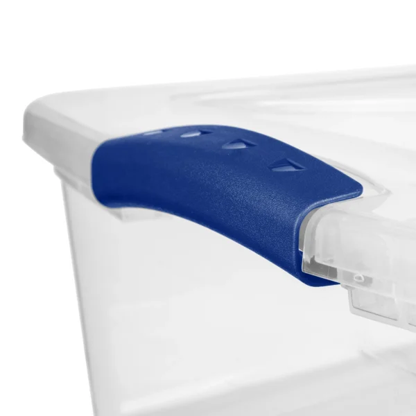 32 Qt. Latch Box Plastic, Stadium Blue, Set of 6 - Image 2