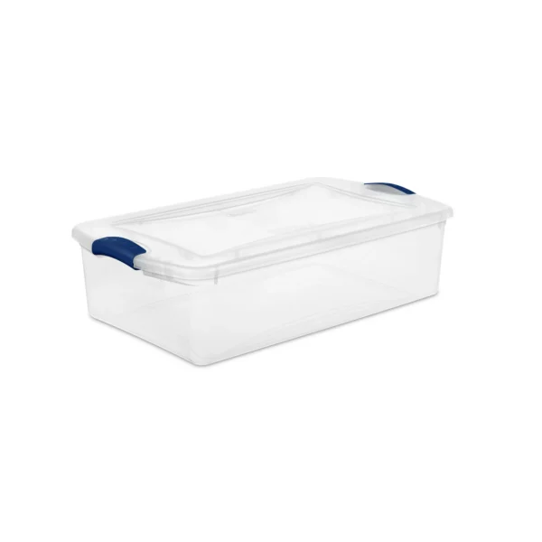 32 Qt. Latch Box Plastic, Stadium Blue, Set of 6 - Image 5
