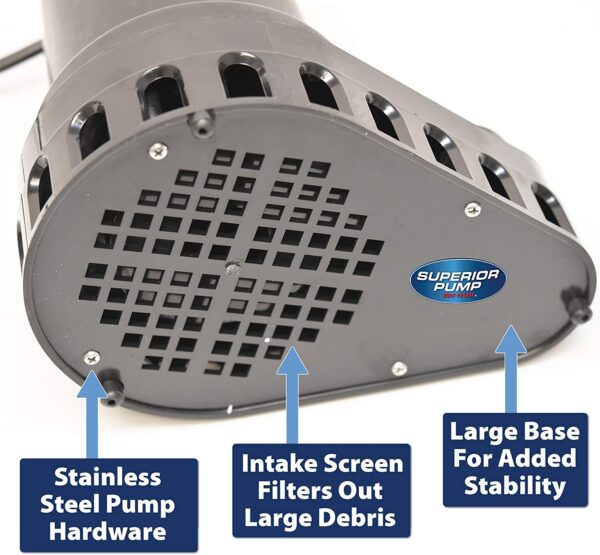 Superior Pump 91570 1/2 HP Thermoplastic Submersible Utility Pump with 10-Foot Cord - Image 4