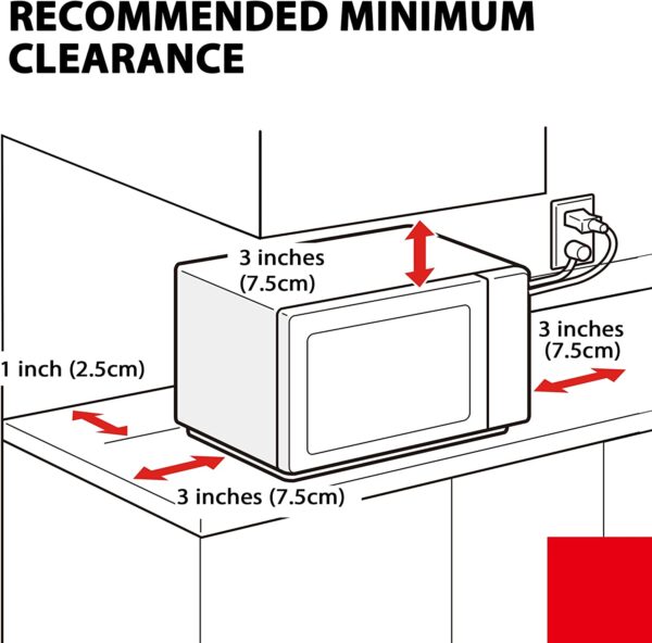 EM925A5A-SS Countertop Microwave Oven, 0.9 Cu Ft With 10.6 Inch Removable Turntable, 900W, 6 Auto Menus, Mute Function   ECO Mode, Child Lock, LED Lighting, Stainless Steel - Image 8