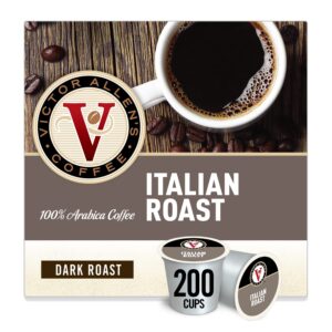 Victor Allen s Coffee Italian Roast, Dark Roast, 200 Count, Single Serve Coffee Pods for Keurig K-Cup Brewers