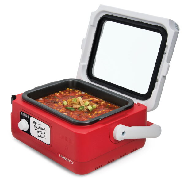 6-Quart Traveling Slow Cooker, Red - Image 3