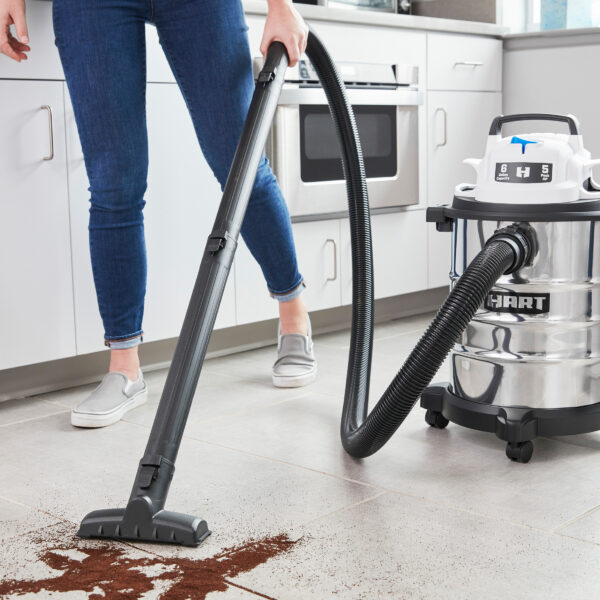 HART 6 Gallon 5 Peak HP Stainless Steel Wet/Dry Vacuum, VOC608S 3702 - Image 7