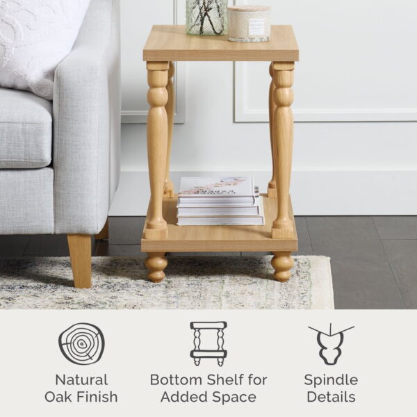 My Texas House Wood Side Table, Light Oak - Image 5
