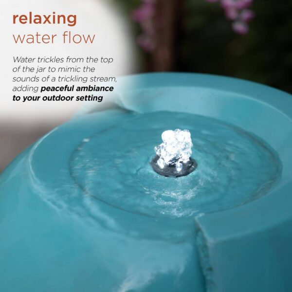 DIG100XS 33 in. Tall Water Jar Fountain with LED Light, Turquoise - Image 5