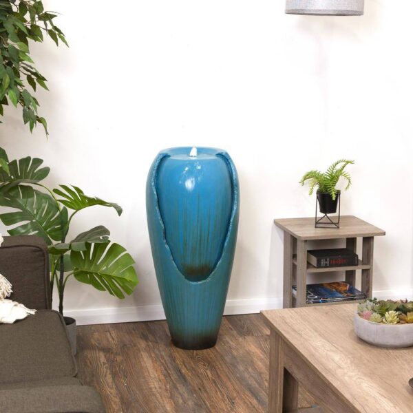 DIG100XS 33 in. Tall Water Jar Fountain with LED Light, Turquoise - Image 12