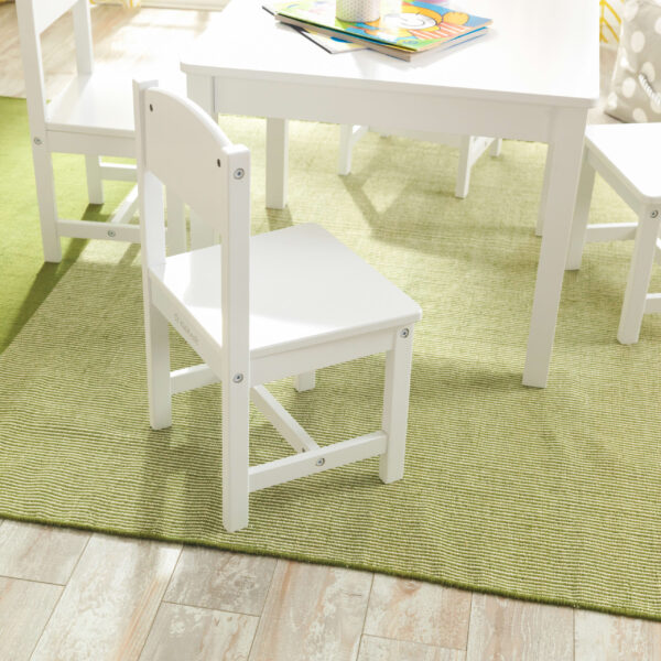 Wooden Farmhouse Table   4 Chair Set, White - Image 8