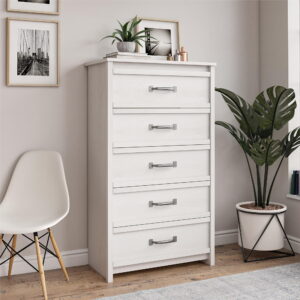 Gardens Rustic Ranch 5 Drawer Dresser, Ivory Oak