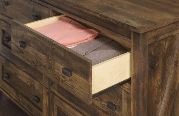 Woven Paths Scandi Farmhouse 4 Drawer Dresser, Rustic - Image 7