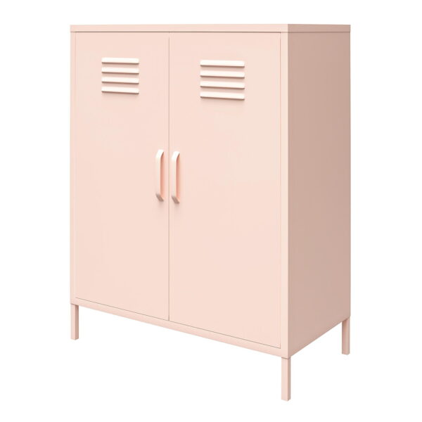 Shadwick 2 Door Metal Locker Style Storage Accent Cabinet, Pink - Image 6