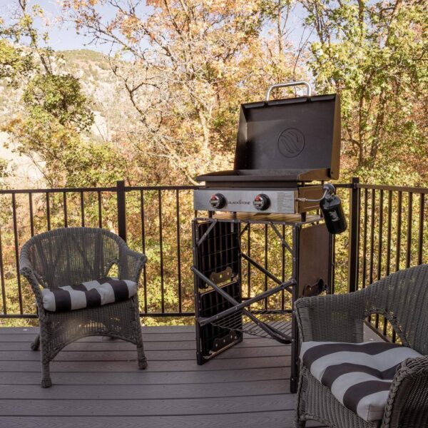 1813 22 in. 2 Burner and Stainless Steel with Hood Tabletop Griddle in Black - Image 4