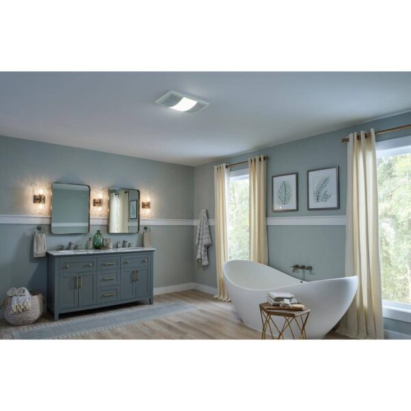 BHFLED110 PowerHeat Series 110 CFM Ceiling Bathroom Exhaust Fan with Heater and CCT LED Lighting - Image 3