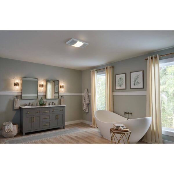 BHFLED110 PowerHeat Series 110 CFM Ceiling Bathroom Exhaust Fan with Heater and CCT LED Lighting - Image 2