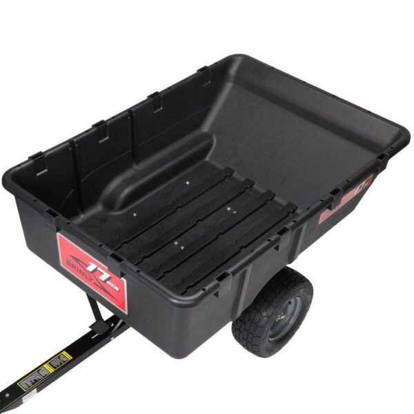 PCT-17BH 850 lb. 17 cu. ft. Tow-Behind Poly Utility Cart with Durable Compression Molded Bed for Lawn Tractors   Zero-Turn Mowers - Image 3