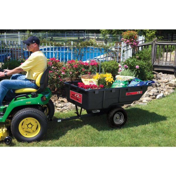 PCT-17BH 850 lb. 17 cu. ft. Tow-Behind Poly Utility Cart with Durable Compression Molded Bed for Lawn Tractors   Zero-Turn Mowers - Image 8