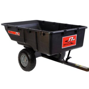 PCT-17BH 850 lb. 17 cu. ft. Tow-Behind Poly Utility Cart with Durable Compression Molded Bed for Lawn Tractors   Zero-Turn Mowers