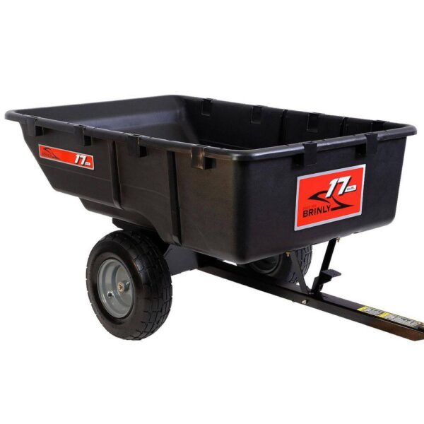 PCT-17BH 850 lb. 17 cu. ft. Tow-Behind Poly Utility Cart with Durable Compression Molded Bed for Lawn Tractors   Zero-Turn Mowers