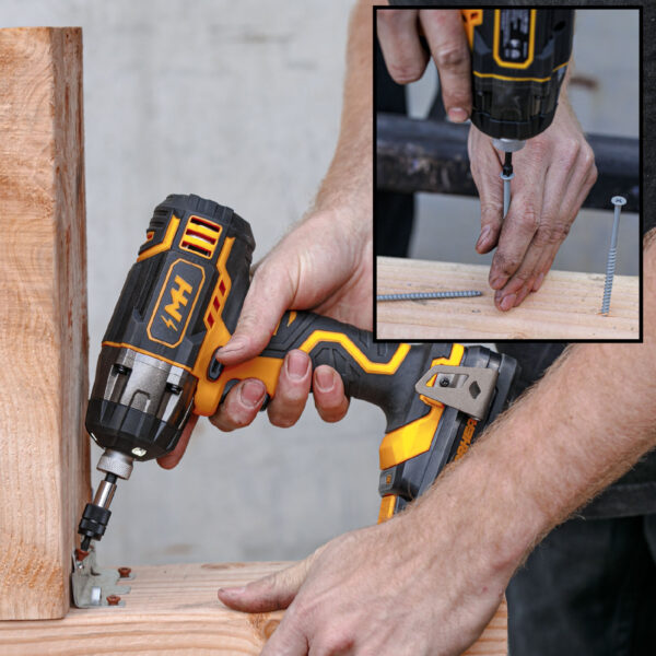 MOTORHEAD 20V ULTRA Cordless Impact Driver Kit, Lithium-Ion, ?? All-Metal Hex Chuck, Tri-Beam LED, Variable Speed Trigger, 2Ah Battery   Quick Charger, Bag, 16 Accessory Bits, 3 Nut Drivers, USA-Based - Image 2