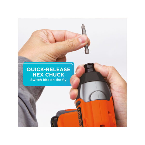 20-Volt MAX* Lithium-Ion Cordless Impact Driver, BDCI20C - Image 6