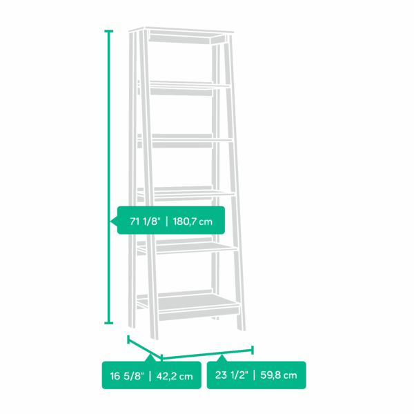 Trestle 5   Shelf Bookcase, Jamocha Wood Finish - Image 4