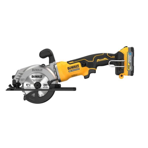 DCS571E1 Atomic 20-Volt Maximum Lithium-Ion Cordless Brushless 4-1/2 in. Circular Saw Kit with 1.7 Ah Battery and Charger - Image 4