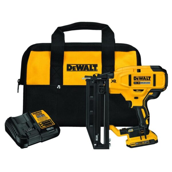 DCN662D1 20V MAX XR Lithium-Ion 16-Gauge Cordless Finish Nailer Kit with 2.0Ah Battery, Charger and Kit Bag