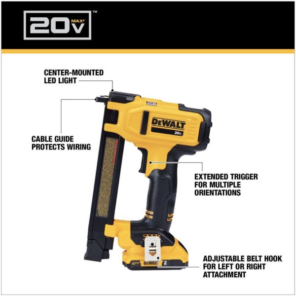 DCN701D1 20V MAX Lithium-Ion Cordless Cable Stapler with 2.0Ah Battery, Charger and Bag - Image 3