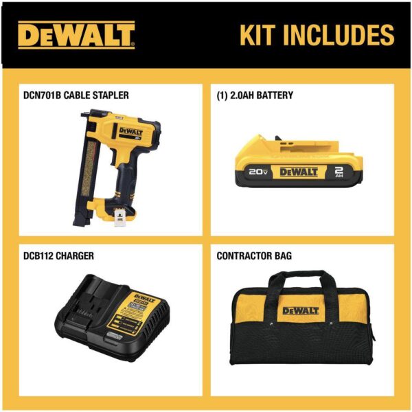 DCN701D1 20V MAX Lithium-Ion Cordless Cable Stapler with 2.0Ah Battery, Charger and Bag - Image 2