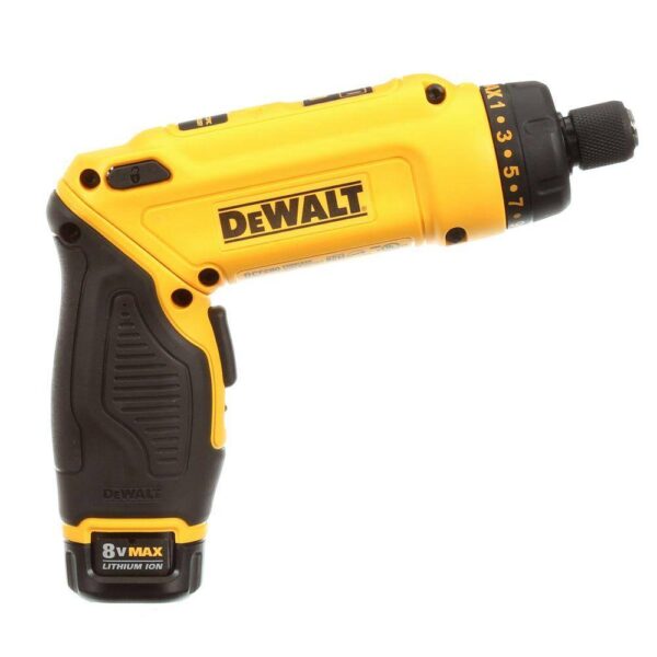 DCF680N2 8V MAX Cordless Gyroscopic Screwdriver with Adjustable Handle, (2) 1.0Ah Batteries, Charger, and Bag - Image 6