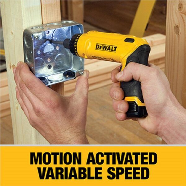DCF680N2 8V MAX Cordless Gyroscopic Screwdriver with Adjustable Handle, (2) 1.0Ah Batteries, Charger, and Bag - Image 3
