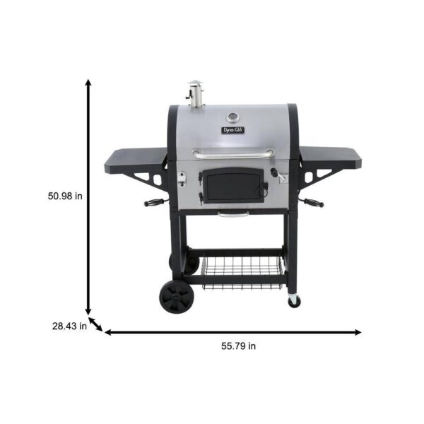 DGN486SNC-D Heavy-Duty Large Charcoal Grill in Black and Stainless Steel - Image 3