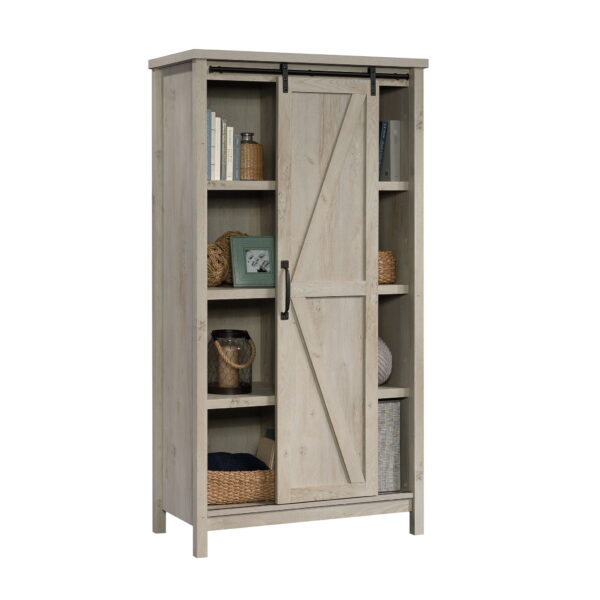Gardens 66  Modern Farmhouse Bookcase Storage Cabinet, Rustic White Finish - Image 4