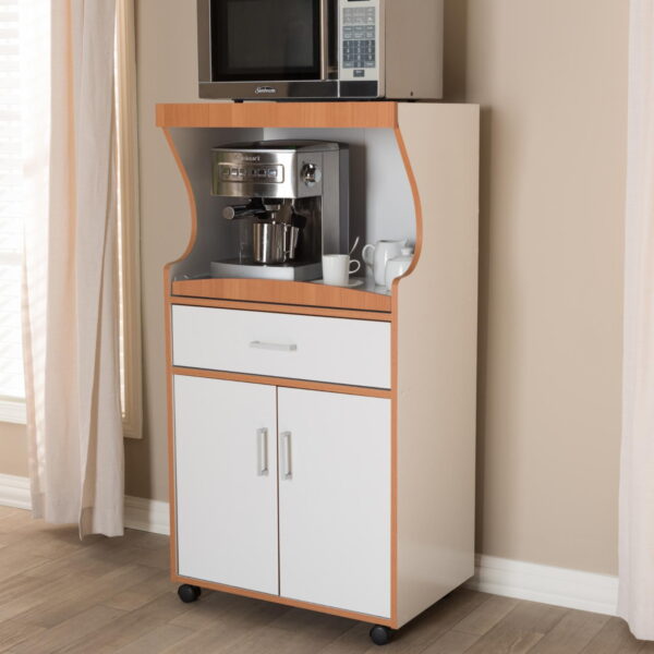 Studio Edonia Rolling Microwave Kitchen Cabinet - Image 5